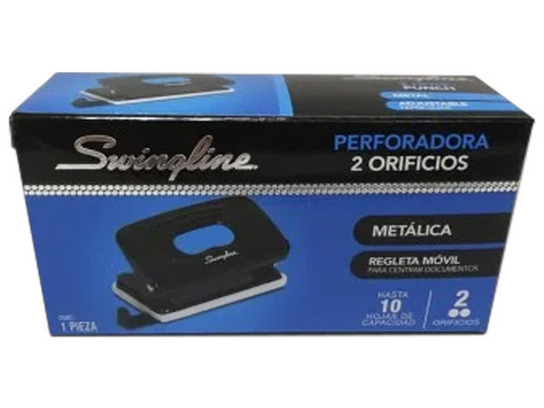 Perforadora ACCO Brands P1427, 2 Orificios, Distancia de 8cm. Color Negro.