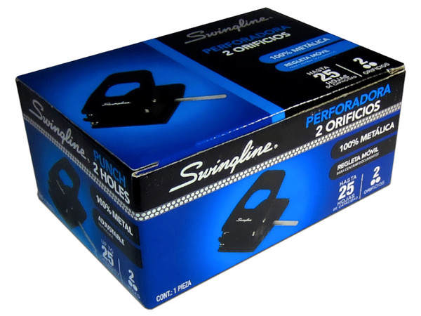 Perforadora ACCO Brands P2089, 2 Orificios, Distancia de 7 y 8cm. Color Negro.