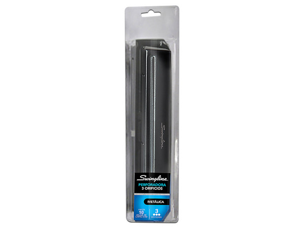 Perforadora ACCO Brands P6084, 3 Orificios, Distancia de 10cm. Color Negro.
