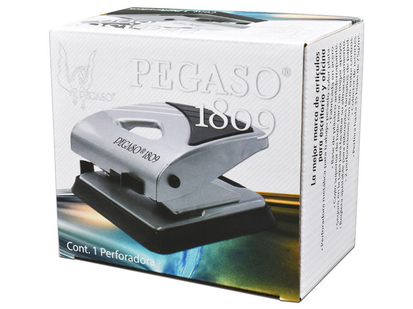 Perforadora AZOR Pegaso 1809, 2 Orificios, Distancia de 8cm. Color Blanco.