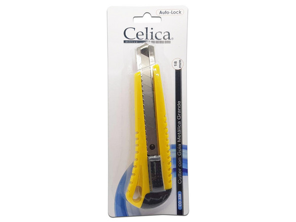 Cutter Celica Grande con Guía Metálica y Navaja 17CMS/18MM Color negro.