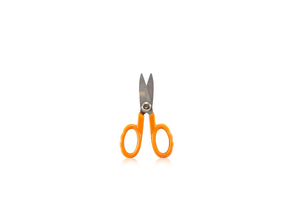 Tijeras para Corte de Kevlar en Cables de Fibra Óptica Enson ENS-FOKC con Hoja de Acero. Color Naranja y Plata.