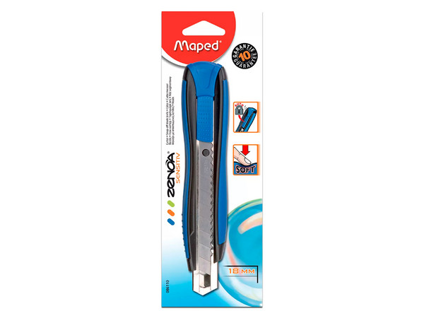 Cutter Maped Zenoa de 18mm. Color Azul.