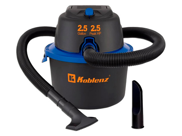Aspiradora Koblenz WD-2.5 MA de 2.5 galones, Motor de 2.5HP, 120V. Color Negro/Azul.
