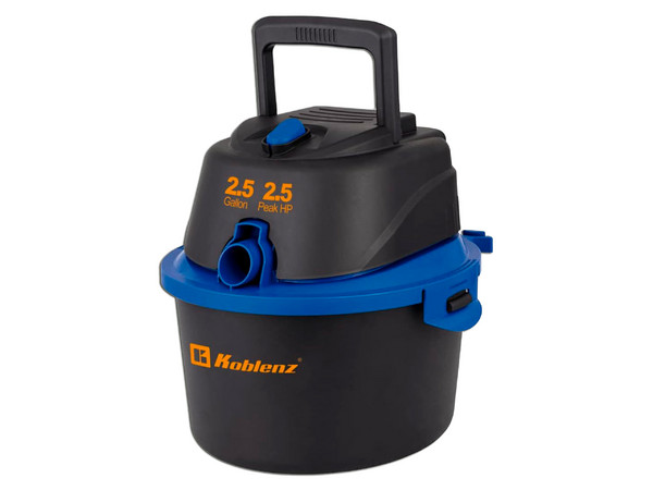Aspiradora Koblenz WD-2.5 MA de 2.5 galones, Motor de 2.5HP, 120V. Color Negro/Azul.