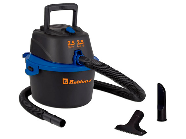 Aspiradora Koblenz WD-2.5 MA de 2.5 galones, Motor de 2.5HP, 120V. Color Negro/Azul.