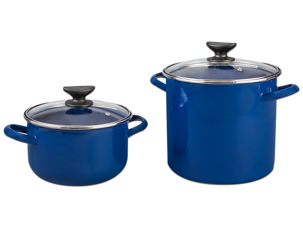 Batería de Cocina Cinsa Europea, 10 Piezas, acero vitrificado, color azul.