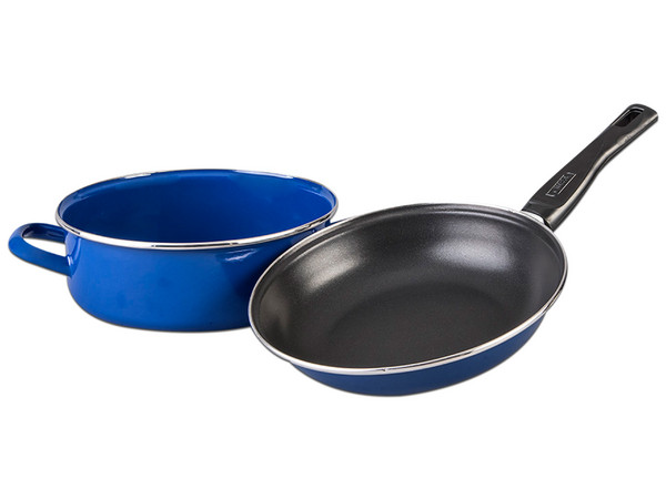 Batería de Cocina Cinsa Europea, 10 Piezas, acero vitrificado, color azul.