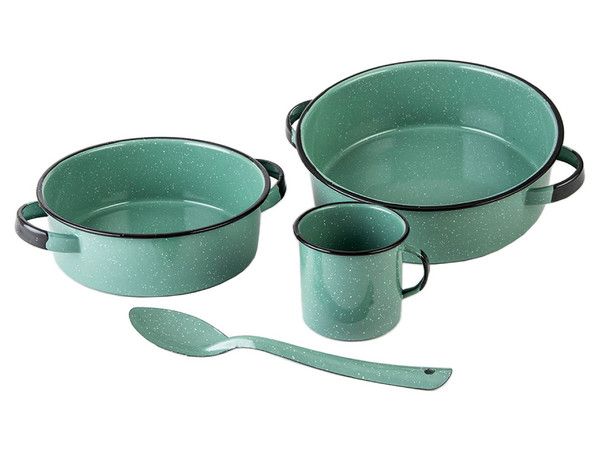 Batería de Cocina Cinsa Yaqui 321000, 13 Piezas, Peltre con Recubrimiento Vitrificado. Color Verde Jade.