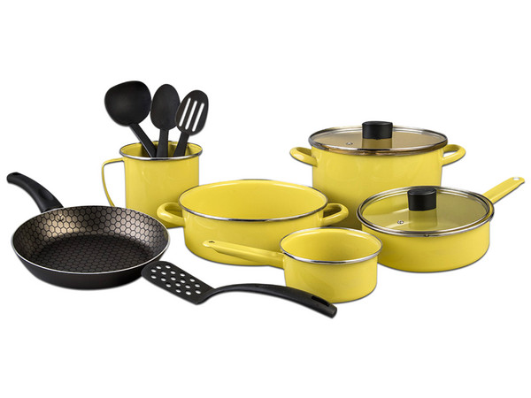 Batería de Cocina Cinsa Praktica, 12 Piezas, acero vitrificado, color Lima Bay.