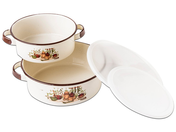 Batería de Cocina Cinsa Armonía, 14 Piezas, Peltre, color Crema.