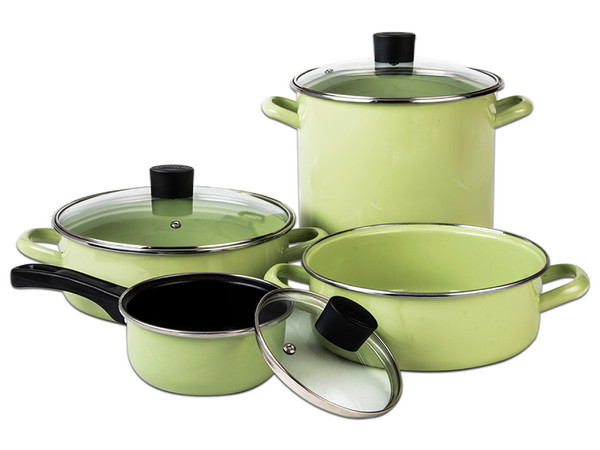 Batería de Cocina CINSA Pontevedra Verde Manzana de 11 piezas, Antiadherente, Color Verde.