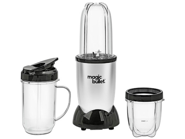 Licuadora Magic Bullet H-9519, Cuchillas de Acero, 3 Vasos. Color Plata.