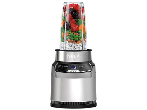 Licuadora Ninja Nutri Blender Pro BN401 de 1000W, 2 Vasos de 24 Oz, Auto IQ. Color Plata.