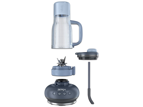 Licuadora Personal Ninja BlendBOSS DB351LAABL de 1200W, Vaso Removible de 770ml con Popote y Tapa. Color Azul.