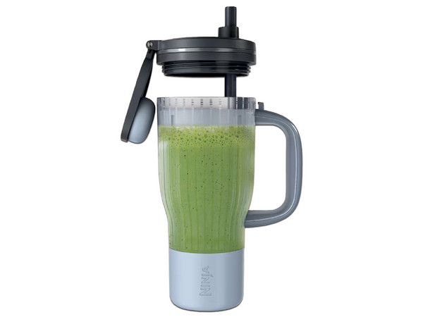 Licuadora Personal Ninja BlendBOSS DB351LAABL de 1200W, Vaso Removible de 770ml con Popote y Tapa. Color Azul.