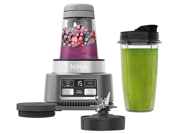 Licuadora Ninja Foodi SS100 de 1200W, Vaso de 24 Oz, Para Smoothie. Color Plata.