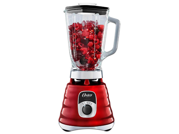 Licuadora Oster BLST4126R-013 de 1000W, Vaso de 1.25L, 3 Velocidades. Color Rojo.