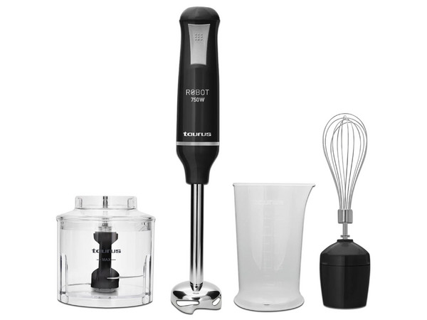 Batidora de Inmersión Taurus Robot 750, Manual de 750 W, Multifuncional, Acero Inoxidable.