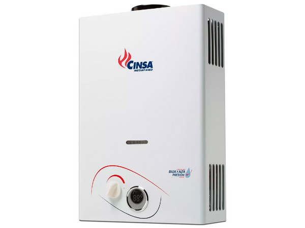 Boiler de Paso CINSA CIN-13 B, Gas Natural, 13 Litros, con Display. Color Blanco
