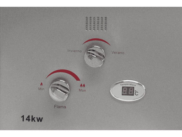 Boiler Instantáneo Lenomex Lis lid-7gan, Capacidad de 7 Litros, Gas Natural, 1 Servicio. Color Plata.