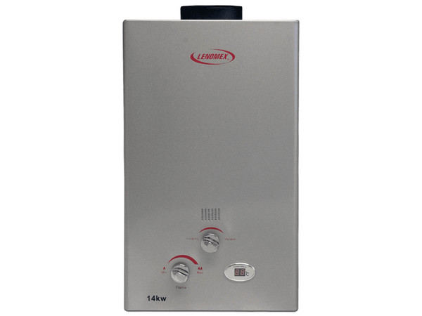 Boiler Instantáneo Lenomex Lis lid-7gan, Capacidad de 7 Litros, Gas Natural, 1 Servicio. Color Plata.
