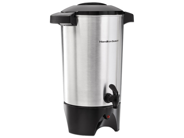Cafetera Hamilton Beach 40515R, 45 Tazas, Acero Inoxidable, Medidor de Agua, Auto Apagado. Color Plata.