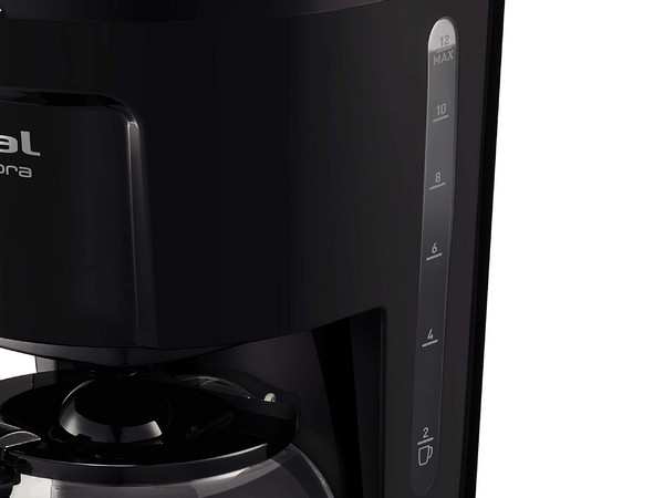 Cafetera T-Fal Heliora, 12 tazas, Color negro.
