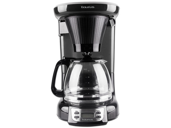 Cafetera digital Taurus Velvet digital, 12 tazas, Color negro.