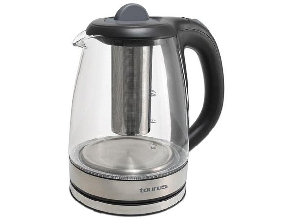 Hervidor de Agua Tauros WONDER de 1000W, 1.8L, Color Negro.