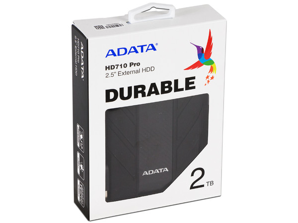 Disco Duro Portátil ADATA DashDrive Durable HD710 Pro de 2 TB  a prueba de agua y golpes, USB 3.0. Color Negro. (Caja abierta)