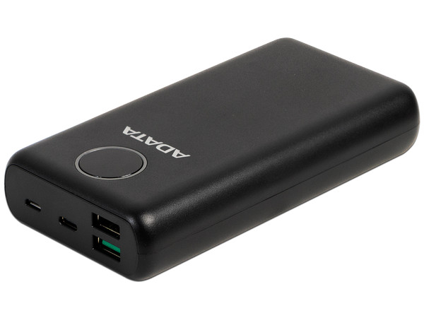 Batería Portátil recargable ADATA P20000QCD Power Bank de 20,000 mAh, Color Negro. (Caja abierta)