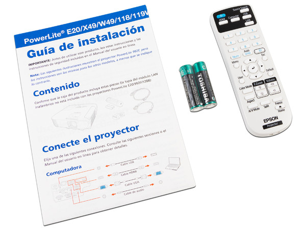 Proyector Epson PowerLite E20 3LCD, Resolución de 1024 x 768, Contraste 15,000:1 y 3,400 ANSI-Lumens. (Caja abierta)