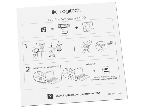 Cámara Web HD Logitech Pro C920, Video Full HD 1080p, Micrófono doble integrado, USB. (Caja abierta)