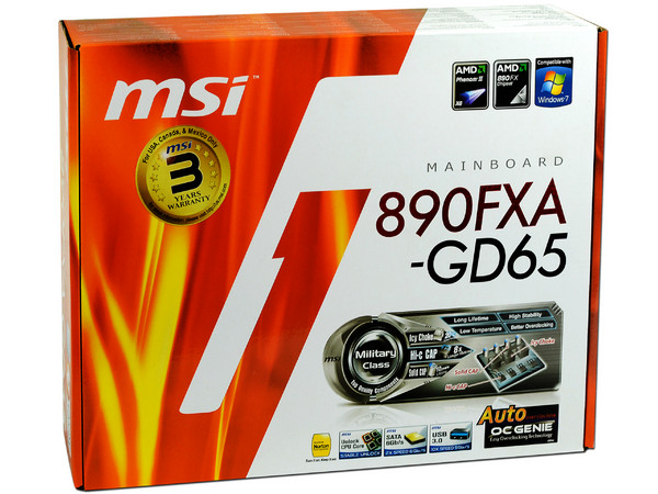 T. Madre MSI 890FXA-GD65, ChipSet AMD 890FX,
Soporta: Phenom II X6 y Athlon II de Socket AM3,
USB 3.0 y Serial ATA 3.0,
Integrado: Audio HD, Red Gigabit,
Memoria: DDR3 2133(OC)/1800/1600MHz,
Diseño ATX, Ptos: 2xPCIEX16, 4xPCIEX1