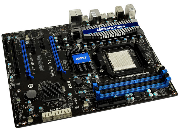 T. Madre MSI 890FXA-GD65, ChipSet AMD 890FX,
Soporta: Phenom II X6 y Athlon II de Socket AM3,
USB 3.0 y Serial ATA 3.0,
Integrado: Audio HD, Red Gigabit,
Memoria: DDR3 2133(OC)/1800/1600MHz,
Diseño ATX, Ptos: 2xPCIEX16, 4xPCIEX1