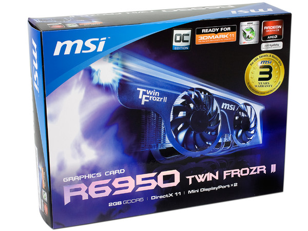Tarjeta de Video MSI AMD Radeon R6950 Twin Frozr II, 2GB DDR5, DirectX 11, Mini DisplayPort,  HDMI, DVI, Puerto PCI Express 2.1