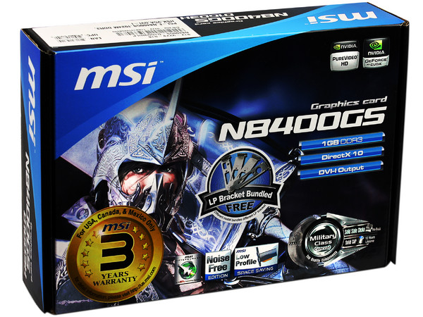 Tarjeta de Video MSI NVIDIA GeForce N8400GS, 1GB DDR3, DVI, VGA. Puerto PCI Express 2.0