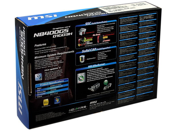Tarjeta de Video MSI NVIDIA GeForce N8400GS, 1GB DDR3, DVI, VGA. Puerto PCI Express 2.0