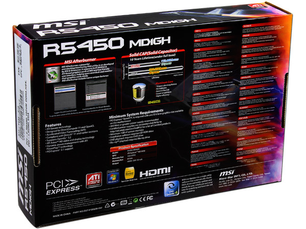 Tarjeta de Video MSI AMD Radeon R5450, 1GB DDR3, HDMI, DVI. Puerto PCI Express 2.1
