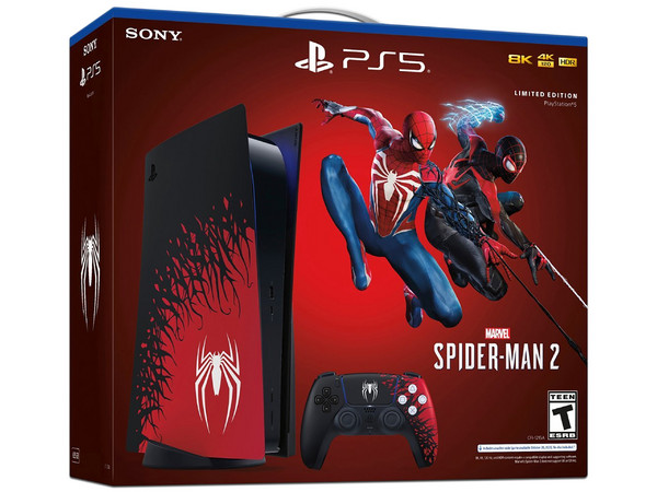 Consola PlayStation 5 de 825GB SSD NVMe PCIe 4.0, Unidad Óptica Blu-Ray 4K, Marvel Spider-Man 2 Edición limitada Bundle (Idioma inglés/japonés). (Caja abierta)