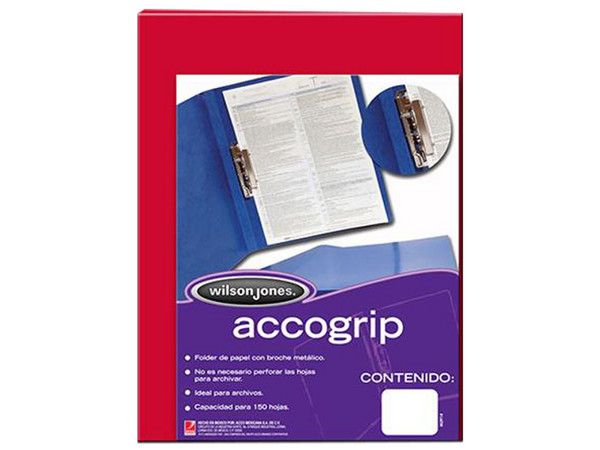Carpeta Acco Grip T3 SH-971, Tamaño Oficio, Color Rojo, 3 piezas.