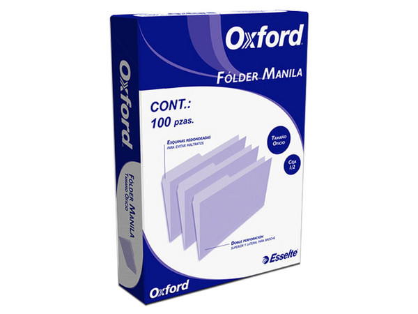 Fólder tamaño Oficio Oxford, Paquete de 100 Piezas