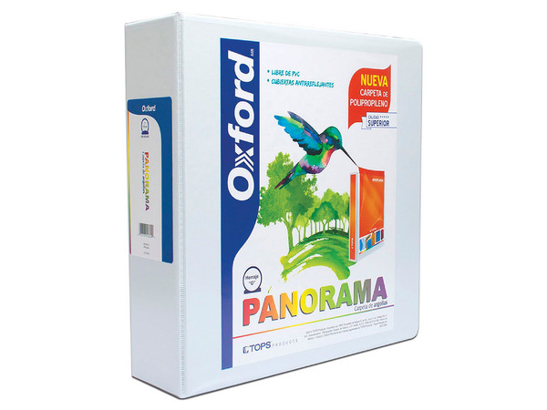 Carpeta OXFORD PP00304, Herraje en O de 3 Pulgadas, Tamaño Carta, Color Blanco.