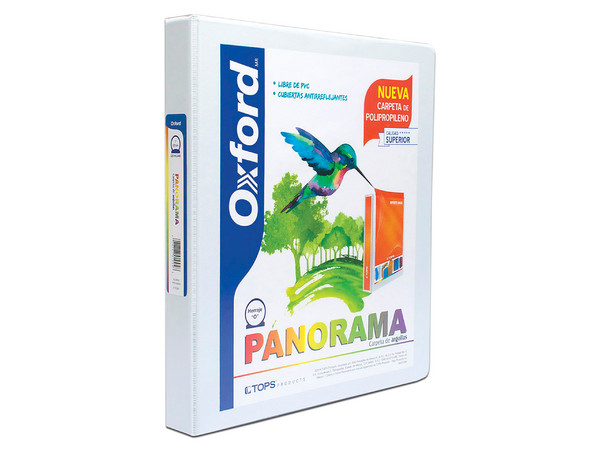 Carpeta OXFORD PP01004CB, Herraje en O de 1 Pulgada, Tamaño Carta, Color Blanco.