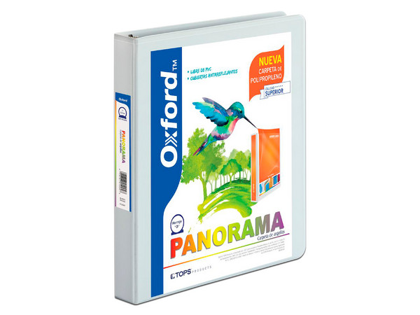 Carpeta OXFORD PP01004CB, Herraje en O de 1 Pulgada, Tamaño Carta, Color Blanco.