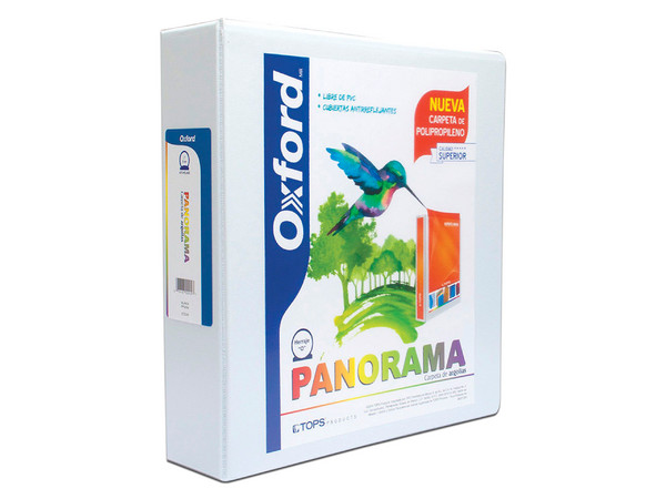 Carpeta OXFORD PP02004, Herraje en O de 2 Pulgadas, Tamaño Carta, Color Blanco.