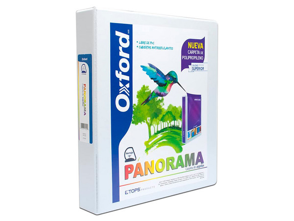 Carpeta OXFORD PP11504, Herraje en D de 1.5 Pulgadas, Tamaño Carta, Color Blanco.