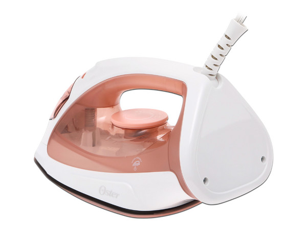 Plancha de Vapor Ligera Oster GCSTBS3801, Suela Antiadherente, 1200W. Color Rosa/Blanco.