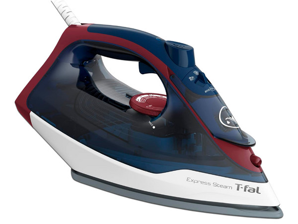 Plancha de Vapor T-FAL FV2833X0, Suela Ceramic. Color Azul y Rojo.